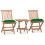 Sulankstomas lauko komplektas su pagalvėmis, 3 dalių, tikmedis
