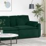 Modulinė sofa su porankiais ir pagalvėlėmis, tamsiai žalia, 100 cm