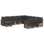 Sodo Sofų Rinkinys 12 pcs Pilka poliratanas