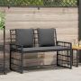Lauko suolas Paprastas Juoda ir tamsiai pilka 116 x 55 x 82 cm