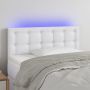 Galvūgalis su LED, baltos spalvos, 100x5x78/88cm, dirbtinė oda