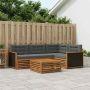 Lauko sofos komplektas 5 pcs Natūralus ir antracitas