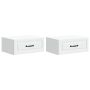Sieninis naktinis staliukas 2 pcs Balta 49 x 34,5 x 20 cm