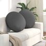 Sėdynių pagalvėlės 2 pcs Tamsiai pilka Ø60 x 21 cm audinys