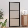 us durys, juodos, 93x201,5cm, matinis stiklas ir aliuminis