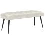 Suoliukas su mygtukų įsiuvais Kreminė 110 x 40 x 46 cm Aksomas