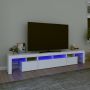 Televizoriaus spintelė su LED apšvietimu, balta, 230x36,5x40cm