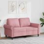 Dvivietė sofa, rožinės spalvos, 120cm, aksomas