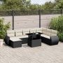 Sodo komplektas su pagalvėlėmis, 9 dalių, juodas, poliratanas