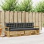 Lauko sofos komplektas 3 pcs Balta ir antracito Poliesteris