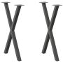 Valgomojo stalo kojos, X formos, 2 vnt., antracito spalvos, 50x(72-73) cm, plienas