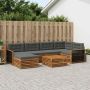 Lauko sofos komplektas su pagalve 7 pcs Natūralus ir antracitas