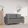 Dvivietė sofa su pagalvėmis, pilka, 120cm, mikropluošto audinys