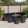 Sodo Sofų Rinkinys su pagalve 12 pcs Juoda poliratanas