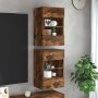 Sieninės spintelės su LED apšvietimu televizoriui, 2vnt., dūminės, 40x30x60,5cm