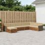 Lauko sofos komplektas su pagalve 8 pcs Natūralus ir bežinis