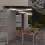 Markizė su uždanga/LED/vėjo jutikliu, antracito, 6x3m