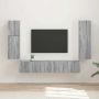 TV spintelių komplektas 4 pcs Pilkas Sonoma Apdirbta mediena