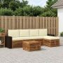 Lauko sofos komplektas su pagalve 6 pcs Natūralus ir grietinėlė