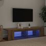 Televizoriaus spintelė su LED, artisano, 135x39x30cm, mediena