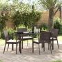 Sodo valgomojo komplektas 5 pcs Ruda ir juoda PE ratanas