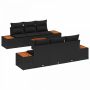 Sodo Sofų Rinkinys su pagalve 7 pcs Juoda Poli ratanas