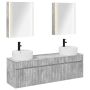 Vonios spintos komplektas 5 pcs Betono pilka 53 x 15,5 x 70 cm