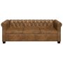 Chesterfield dvivietės ir trivietės sofos komplektas, rudas