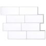Metro plytelė 50 pcs Balta pilka 29 x 21 cm Poliuretanas ir PET