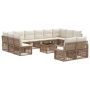 Sodo Sofų Rinkinys 13 pcs Smėlio poliratanas