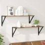 Sieninės lentynos 2 pcs Amatininkų ąžuolas 80 x 25 x 25,5 cm