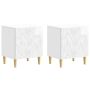 Naktinis staliukas 2 pcs Itin blizgi balta 43 x 34,5 x 50 cm