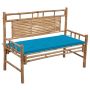 Sodo suoliukas su pagalvėle, 120cm, bambukas