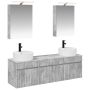 Vonios spintos komplektas 5 pcs Betono pilka 50 x 14,5 x 70 cm