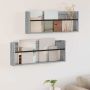 Žurnalų stovas su lentyna 2 pcs Pilkas Sonoma 80 x 12 x 30 cm
