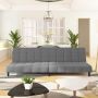 Dvivietė sofa-lova, šviesiai pilkos spalvos, aksomas