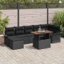 Sodo Sofų Rinkinys su pagalve 8 pcs Juoda poliratanas