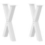 Valgomojo stalo kojos, X formos, 2 vnt., baltos, 50x(72-73) cm, plienas