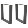 Kavos staliuko kojelės, V formos, 2 vnt., antracito spalvos, 50x(42-43,3) cm, plienas