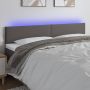 Galvūgalis su LED, pilkos spalvos, 180x5x78/88cm, dirbtinė oda