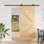 Slankios durys NARVIK Natūrali ir juoda 100 x 210 cm (213,5 cm)