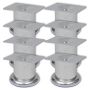 Apvalios sofos kojelės, 8 vnt., chromas, 60 mm (2x242157)