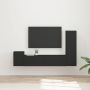 TV spintelių komplektas 4 pcs Juoda Apdirbta mediena