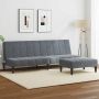 Dvivietė sofa-lova su pakoja, tamsiai pilkos spalvos, aksomas