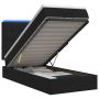 Otmana lova su matracsu ir LED Juoda 80 x 200 cm Audinys