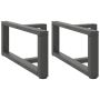 Kavos staliuko kojelės, T formos, 2 vnt., antracito spalvos, 70x25x(30-31) cm, plienas