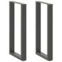 Baro stalo kojos, U formos, 2 vnt., antracito spalvos, 50x(90-91) cm, plienas