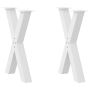 Valgomojo stalo kojos, 2 vnt., baltos, 60x(72-73) cm, plienas, X formos