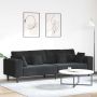 Sofa su pagalve Juoda 250 x 77 x 76 cm Aksomas