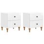Šalia lovos spintelė 2 pcs Itin blizgi balta 43 x 34,5 x 48 cm